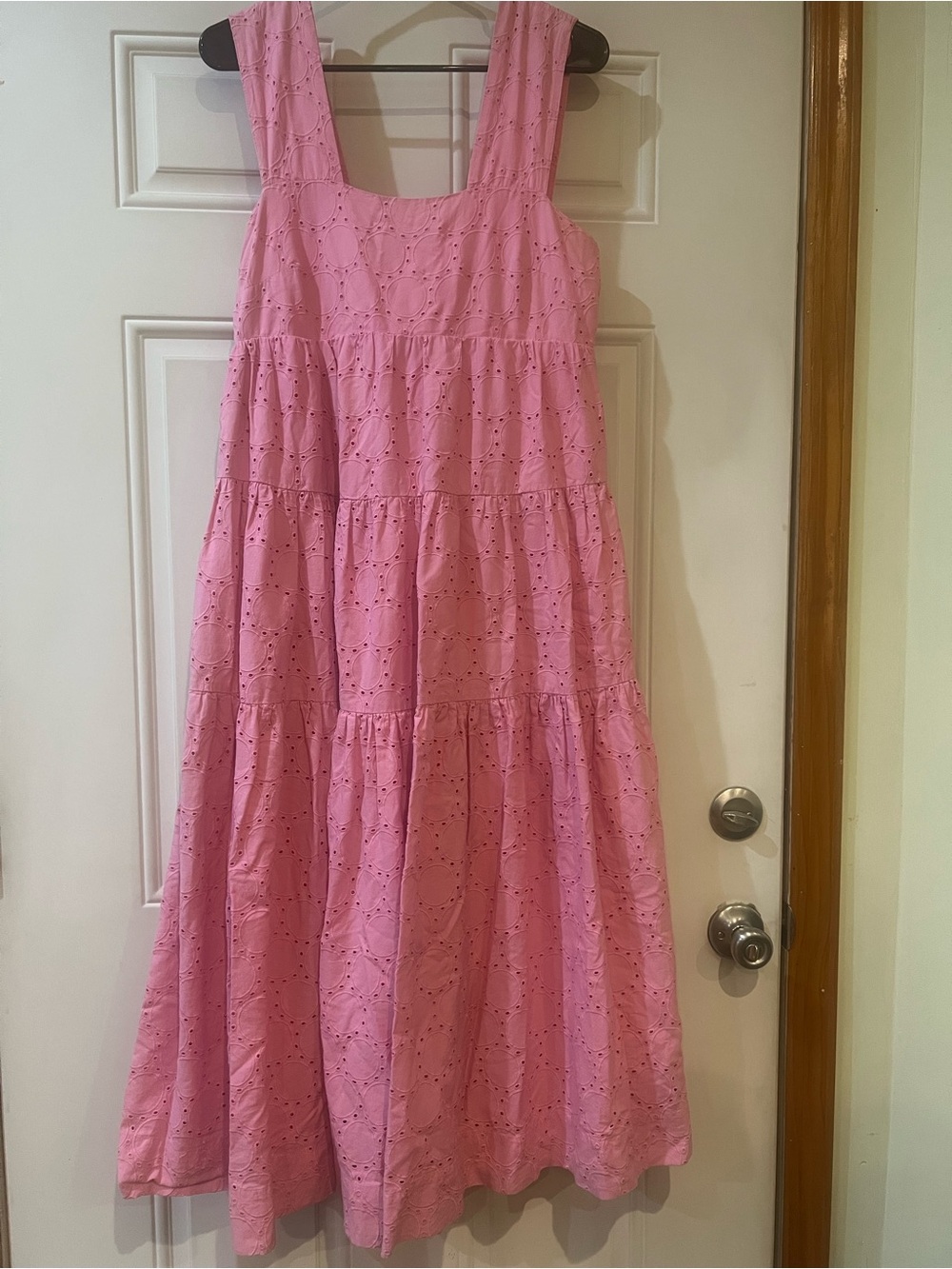 Anthropologie Pink Eyelet Tiered Sundress Size Medium